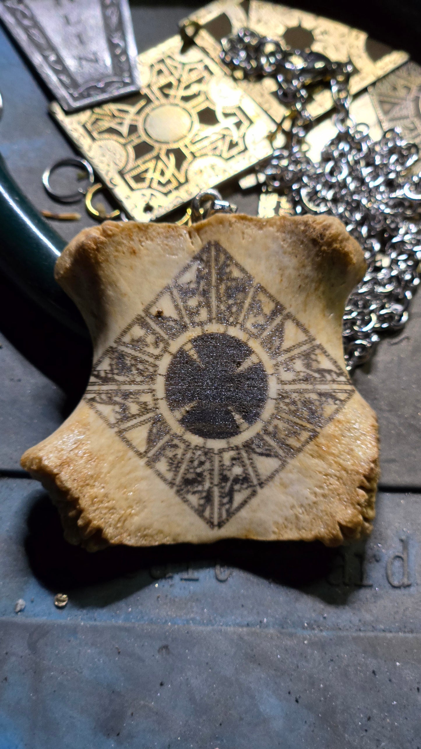 Real Bone Lament Configuration Pendant