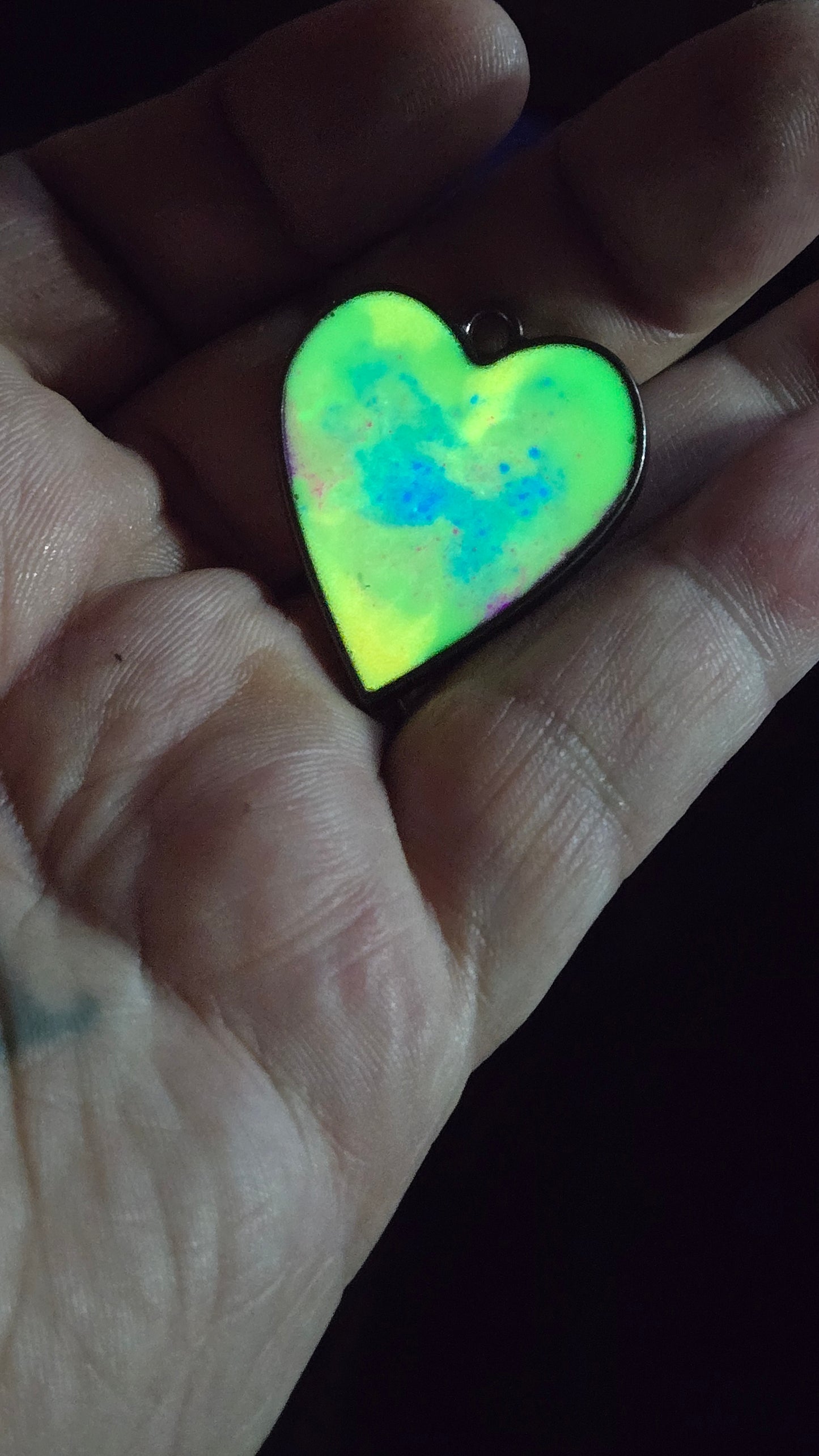 Psychedelic Glow Heart Pendant