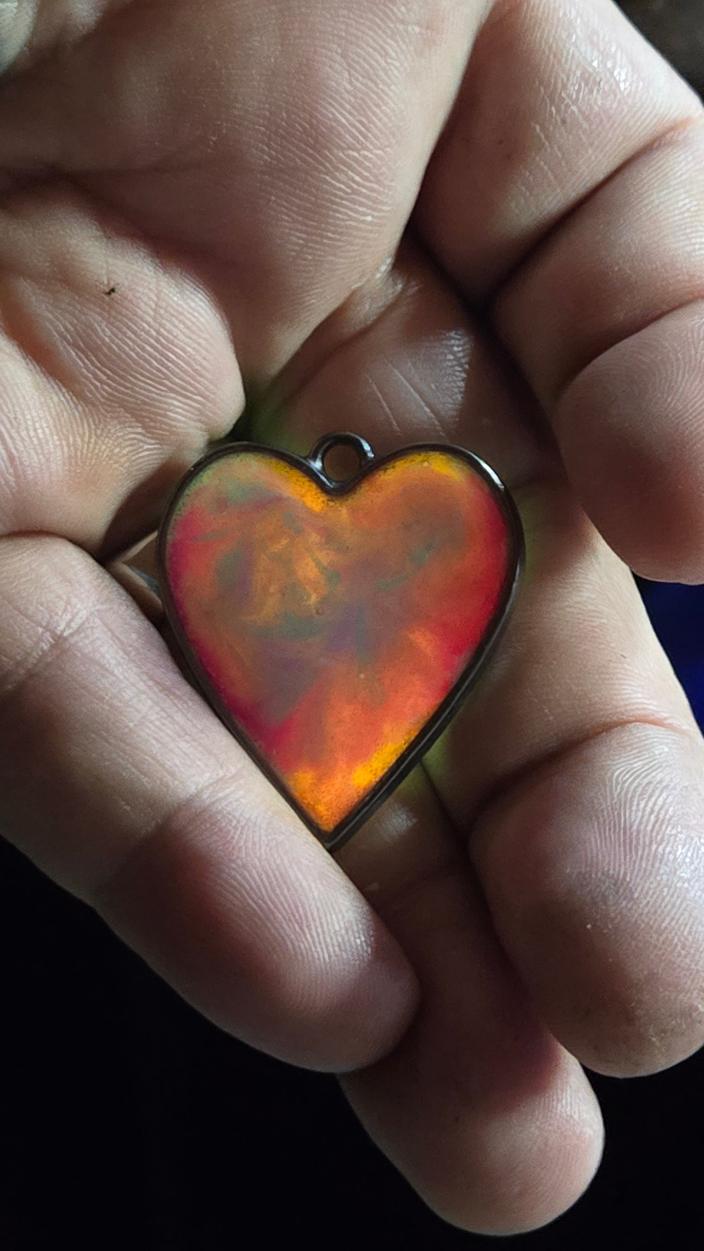 Psychedelic Glow Heart Pendant