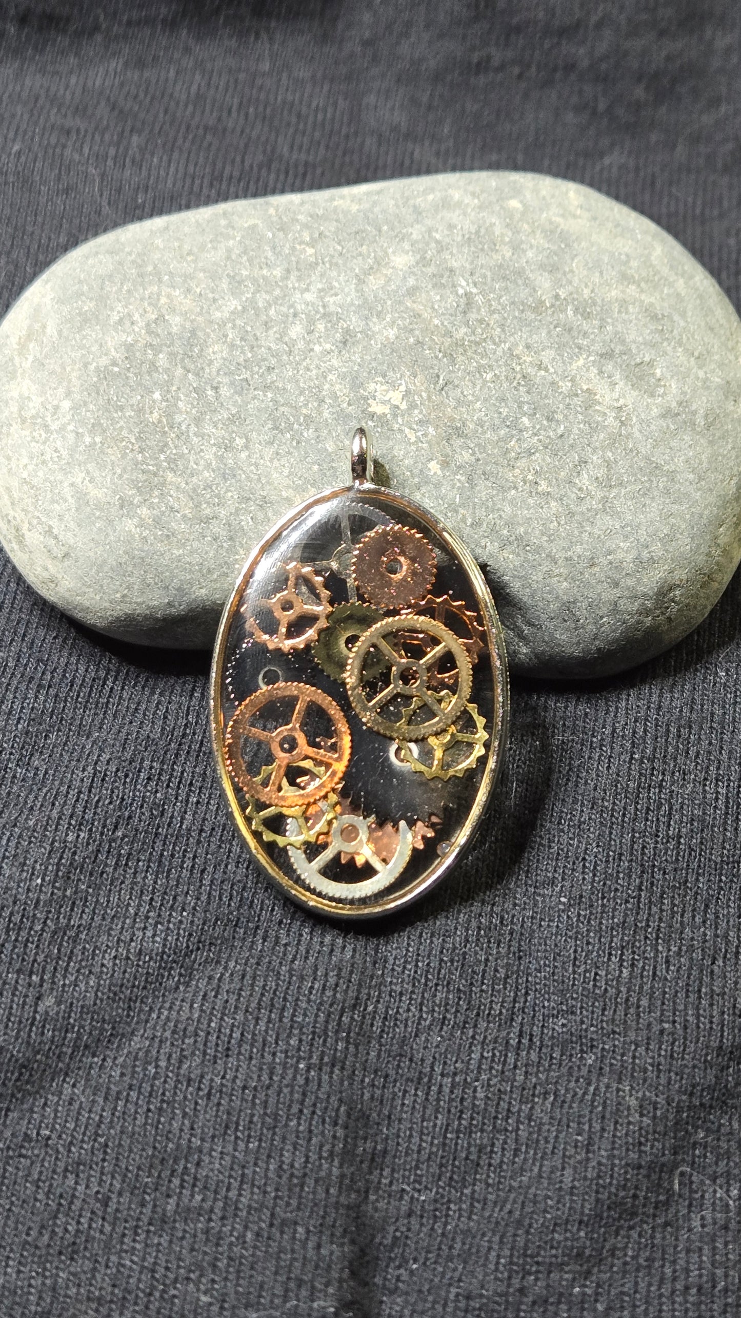 Steampunk Gear Resin Pendant