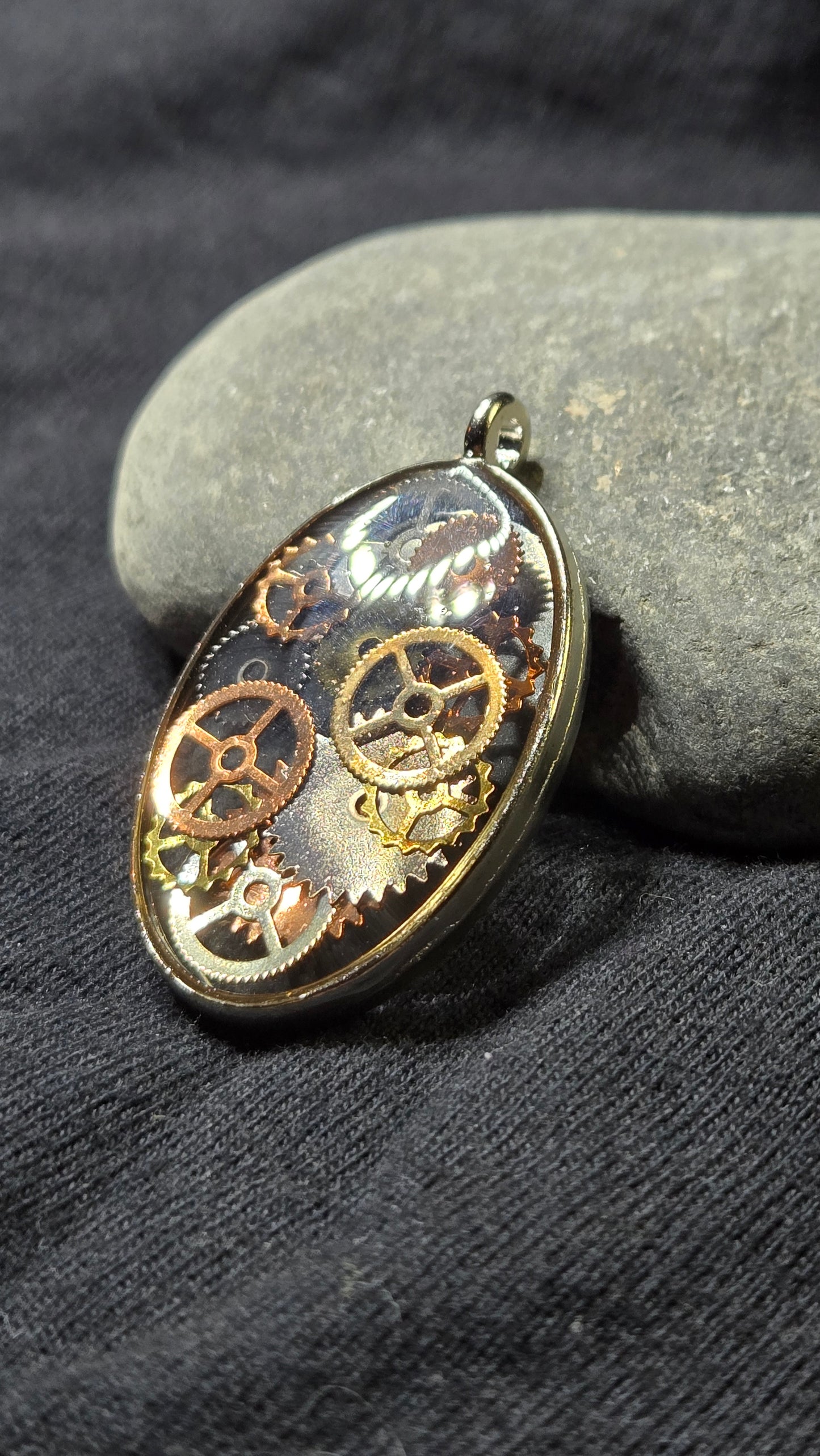 Steampunk Gear Resin Pendant