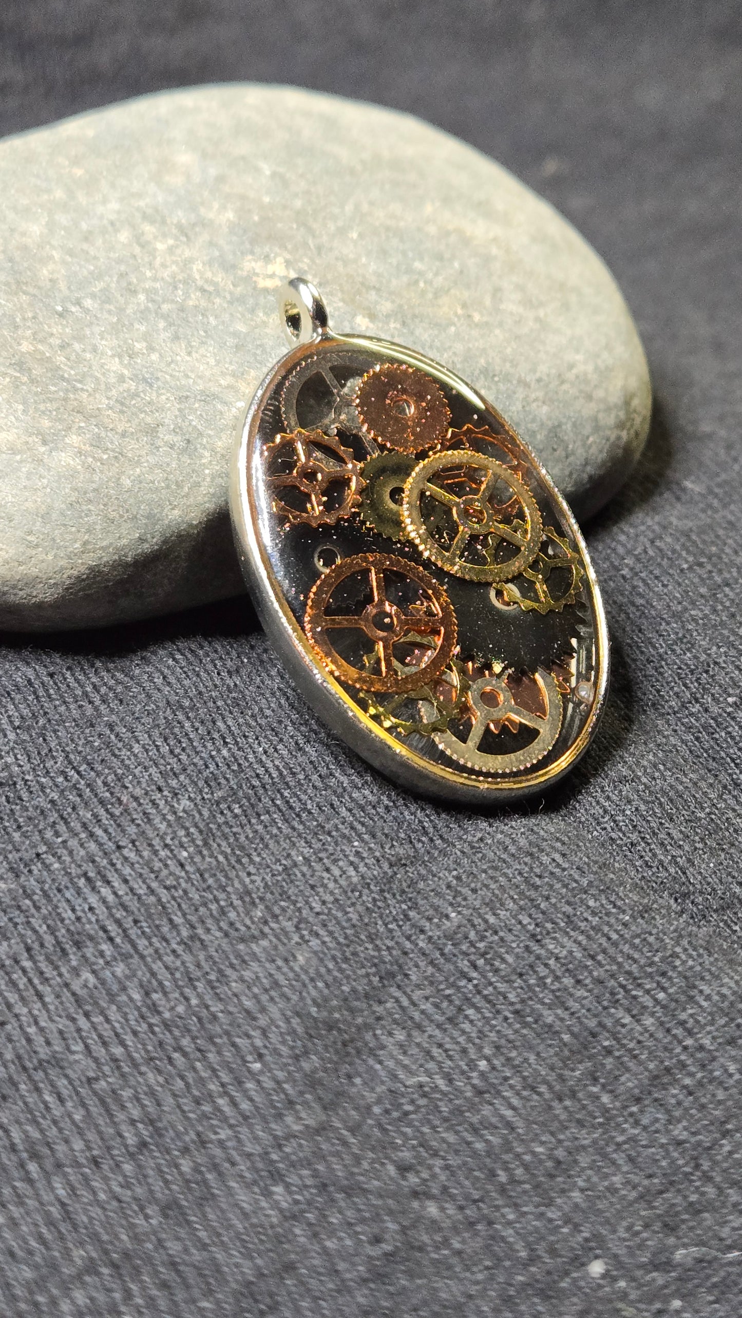 Steampunk Gear Resin Pendant