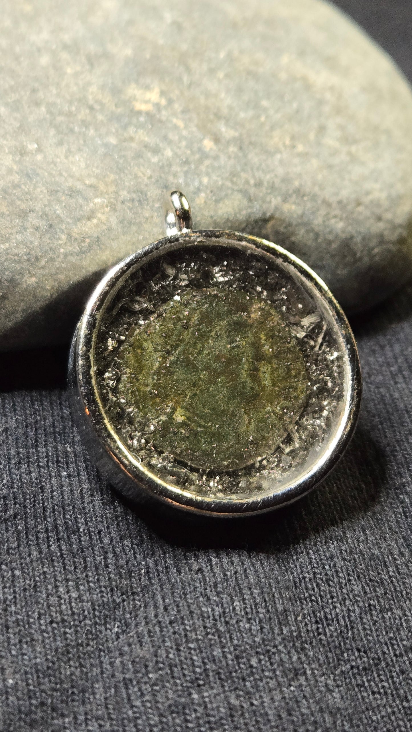 Ancient Roman Coin & Meteorite Pendant