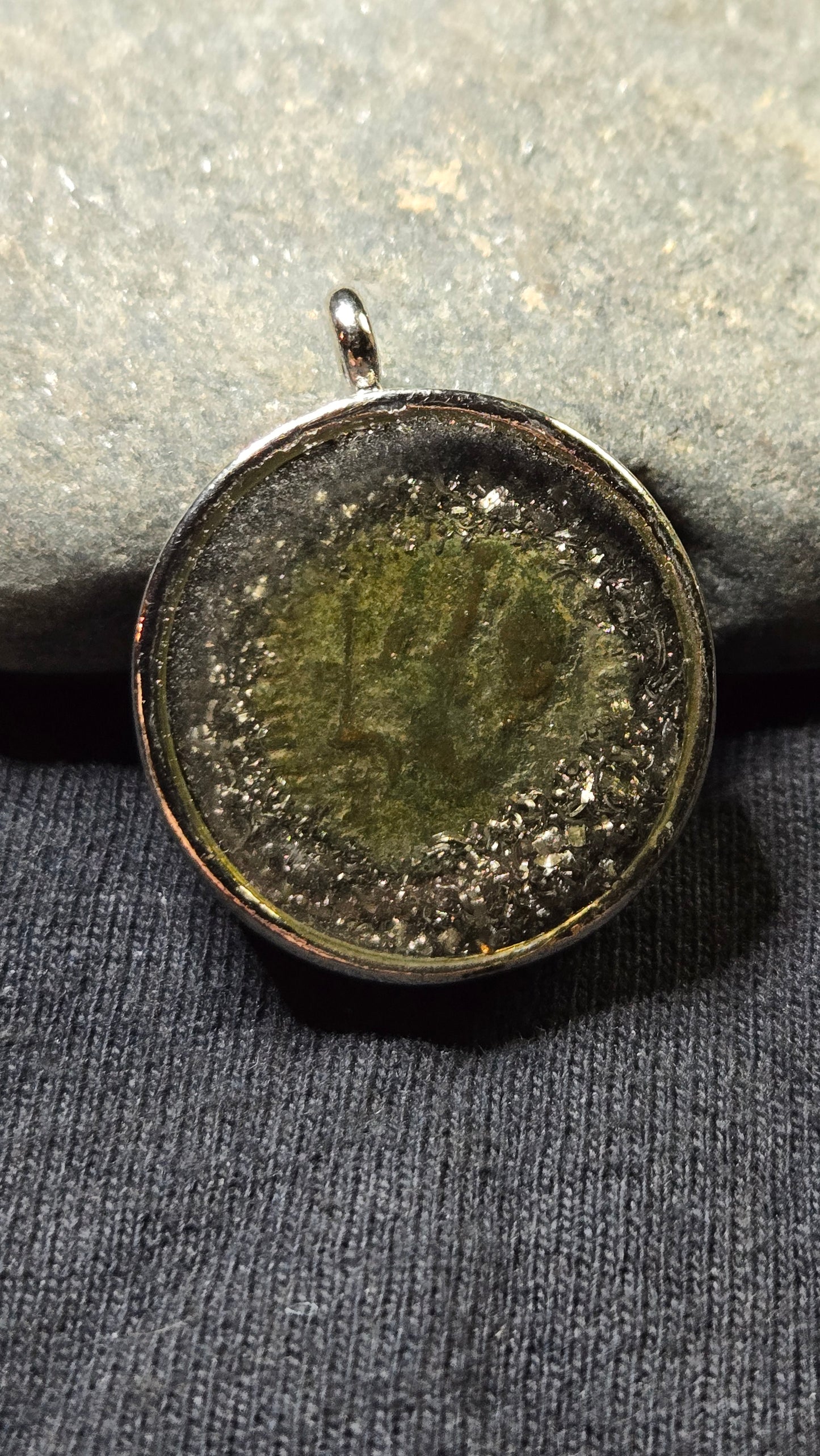 Ancient Roman Coin & Meteorite Pendant