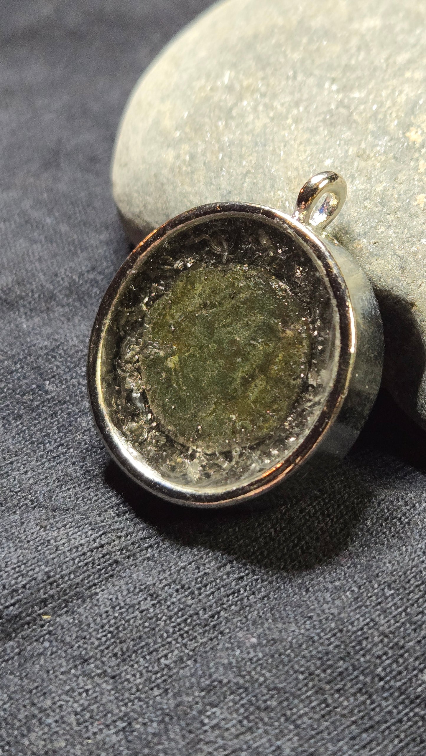 Ancient Roman Coin & Meteorite Pendant