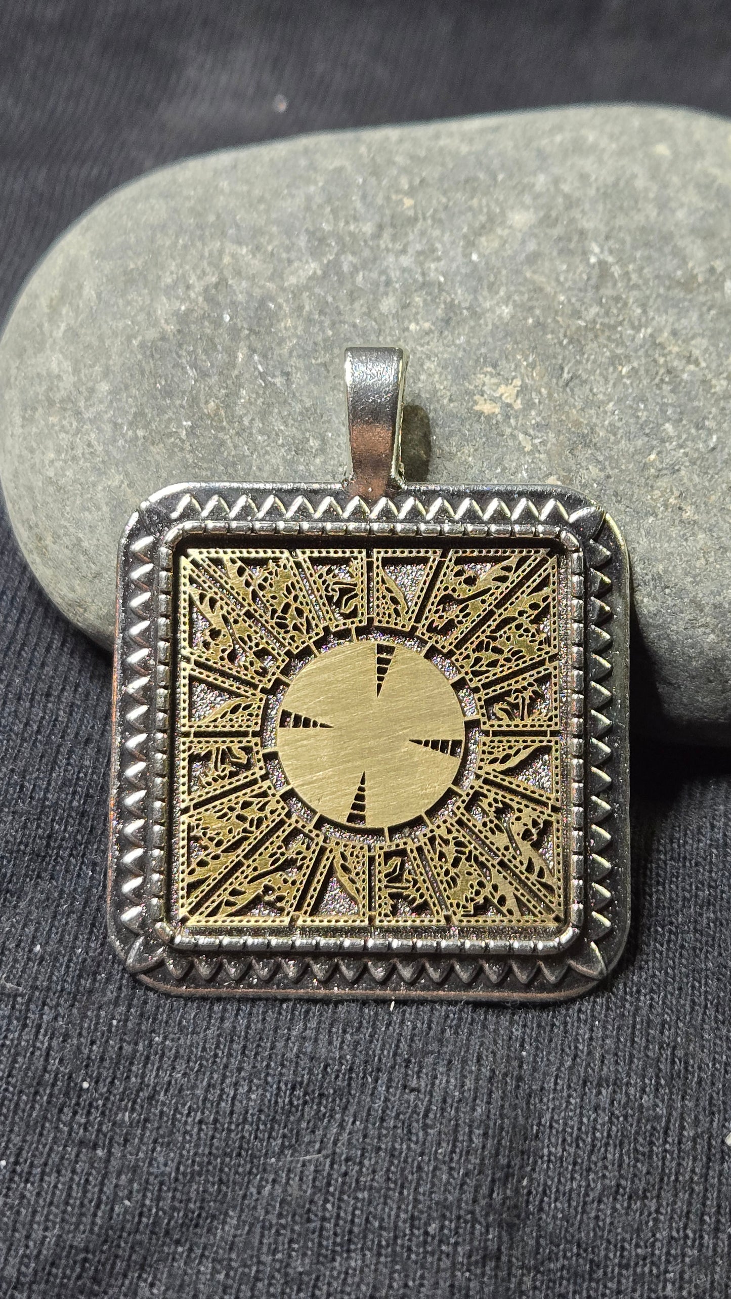 Lament Configuration Brass Inlay Pendant Style 1