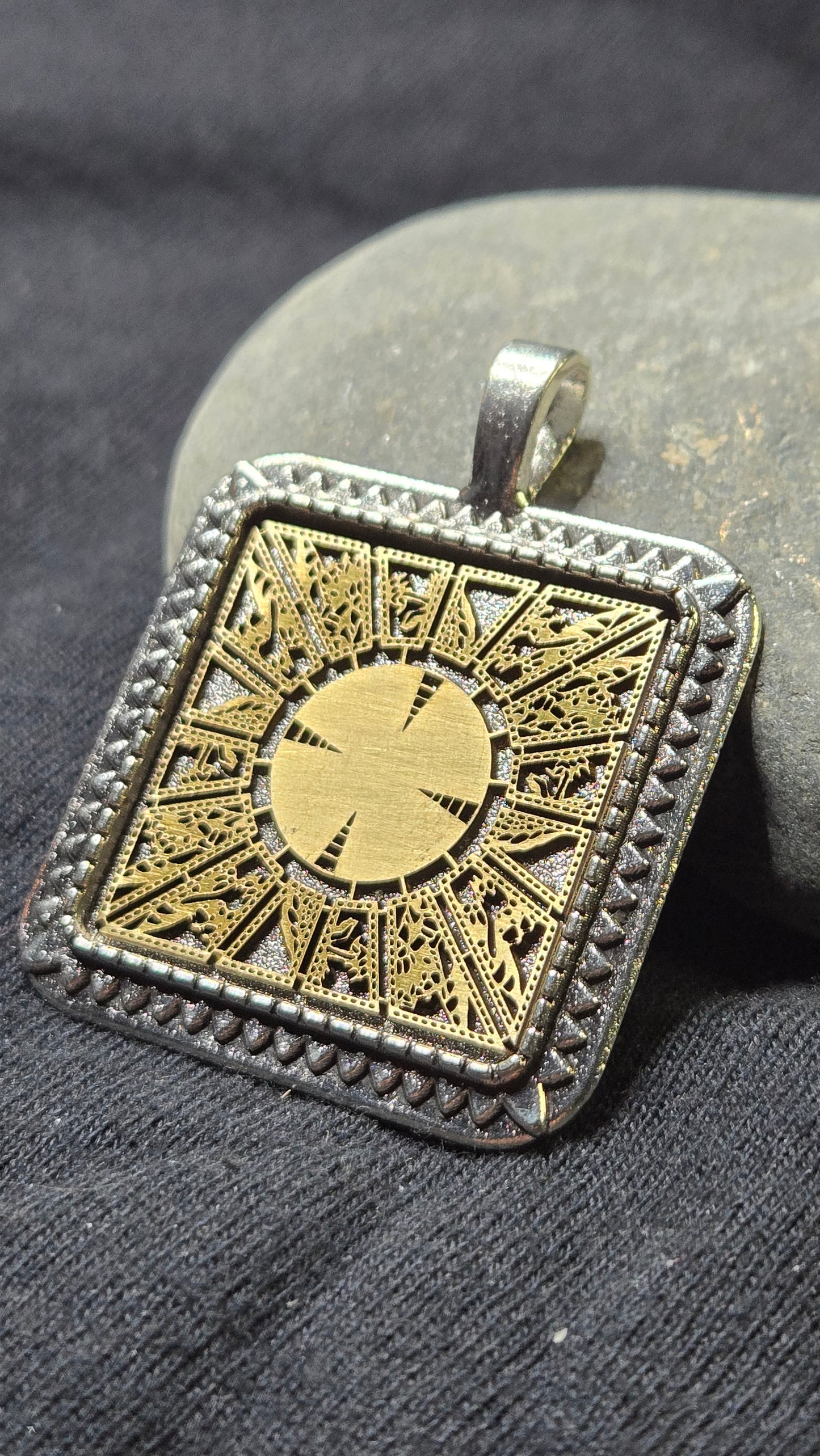 Lament Configuration Brass Inlay Pendant Style 1