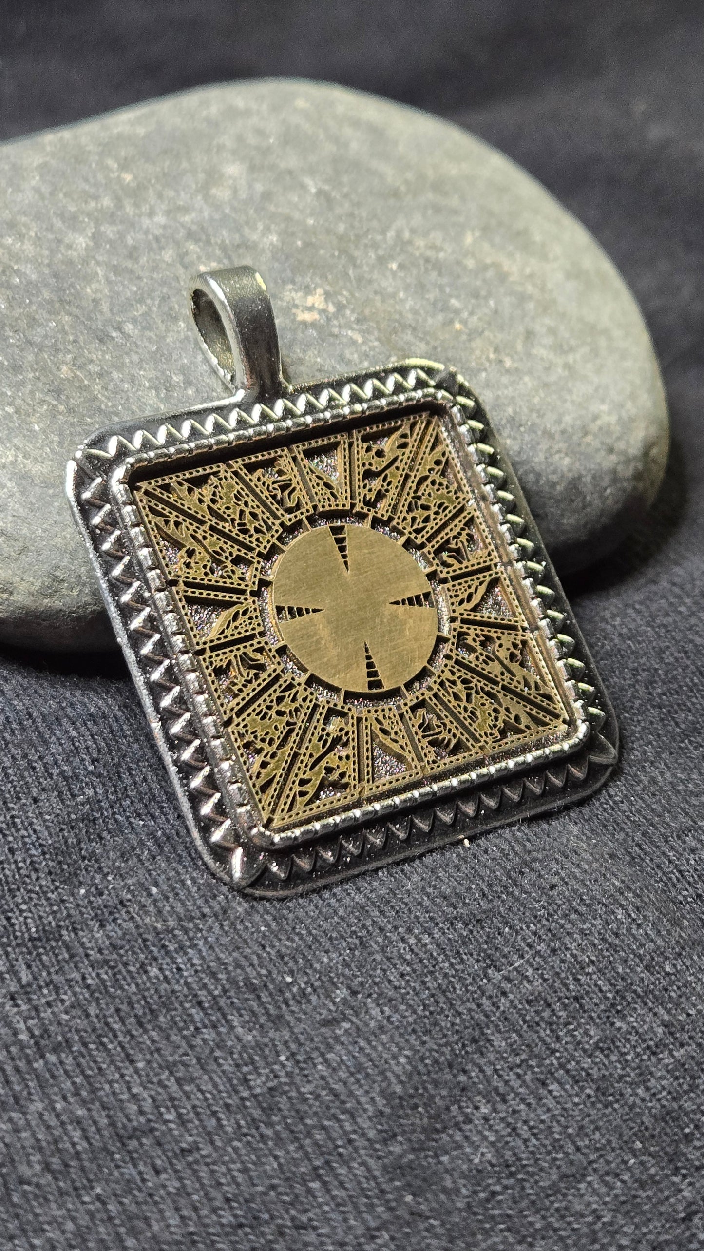 Lament Configuration Brass Inlay Pendant Style 1