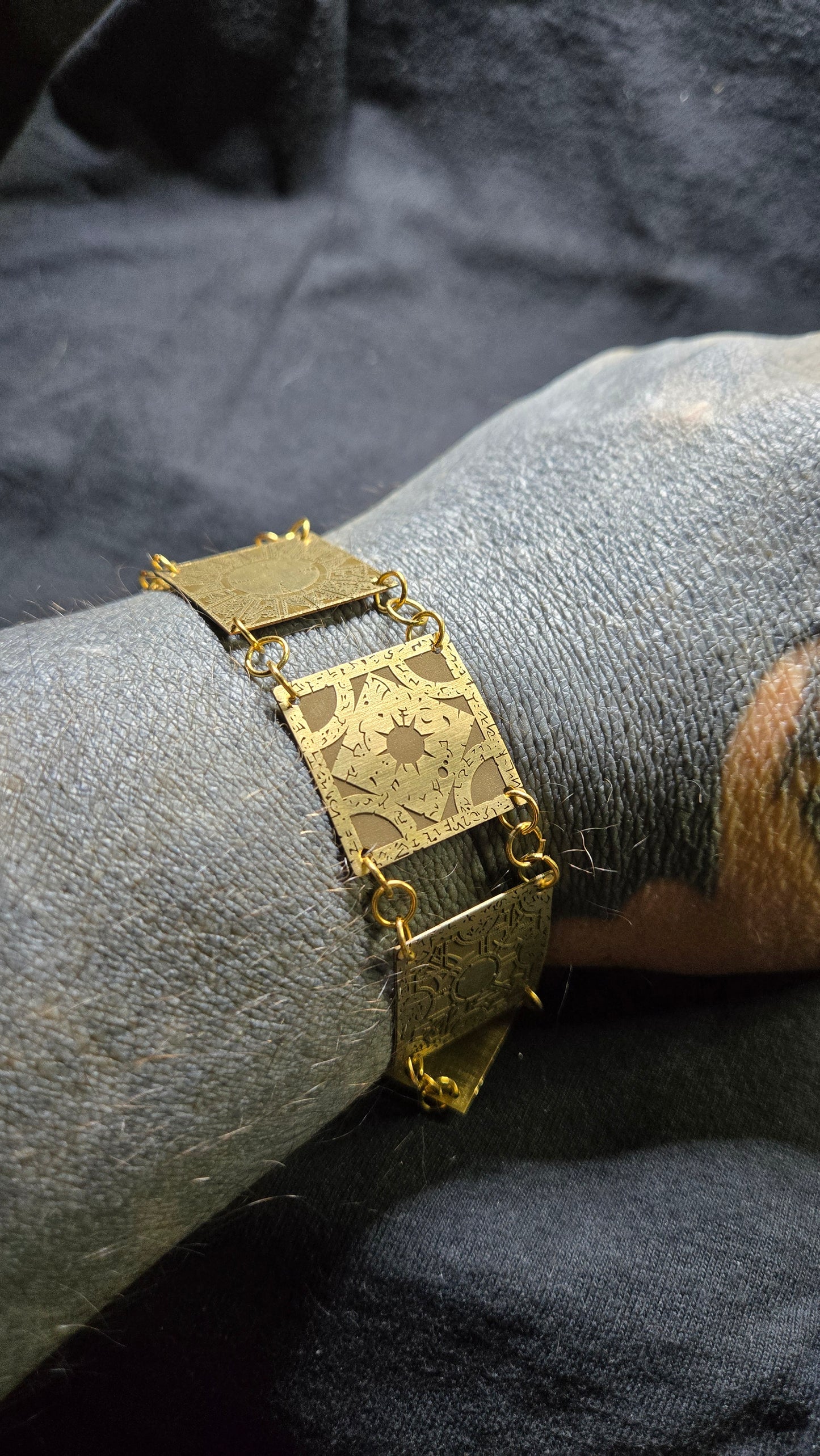 Brass Lament Configuration Panel Bracelet