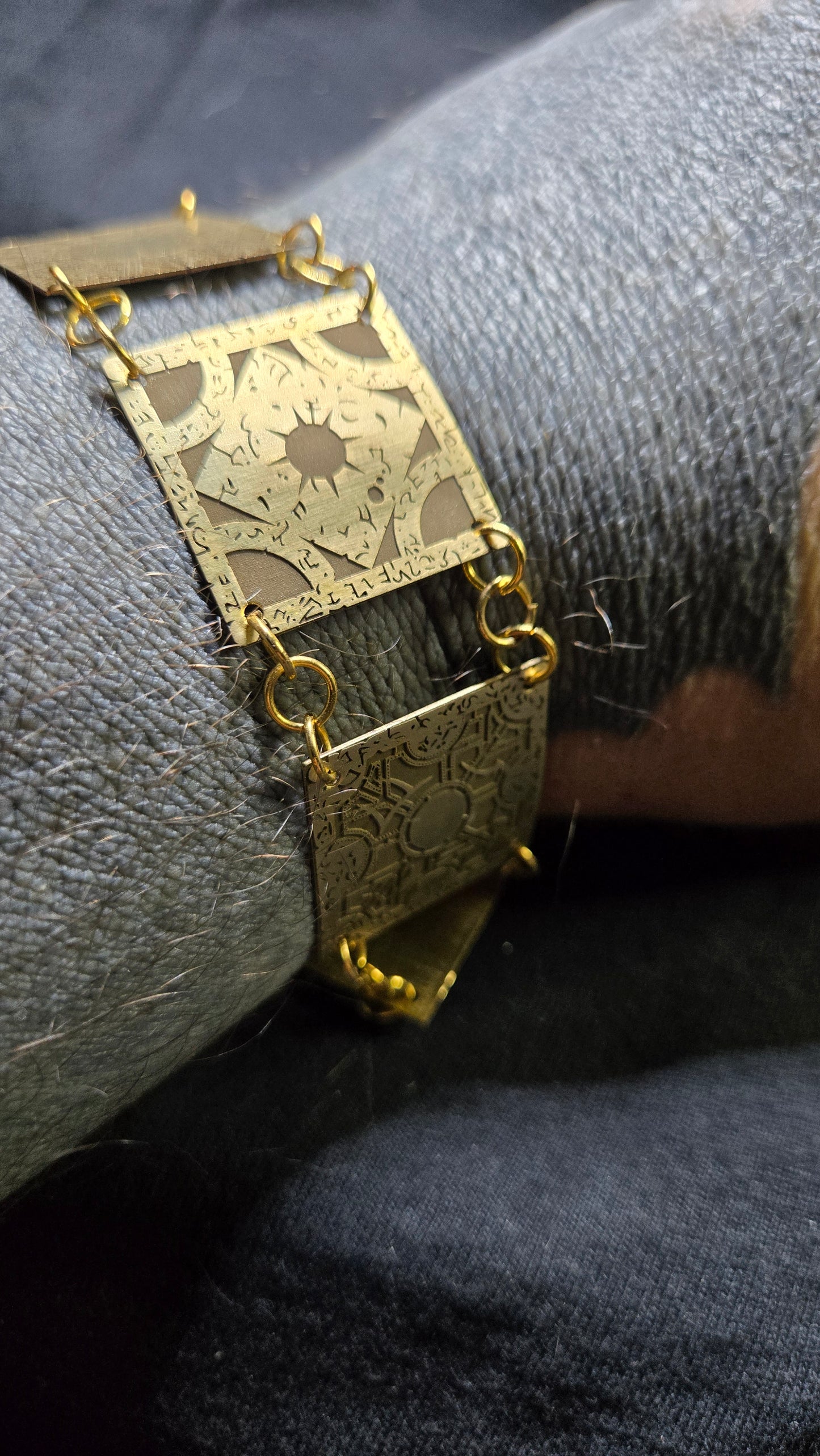 Brass Lament Configuration Panel Bracelet