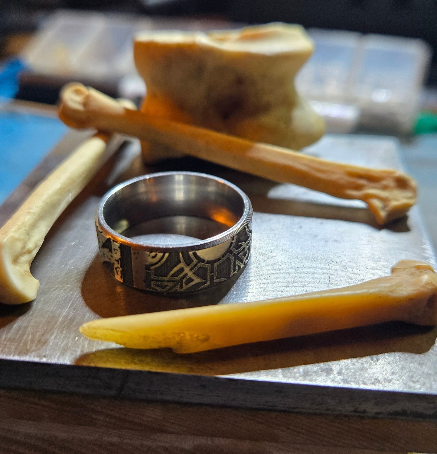 Size 10 Stainless Steel Lament Configuration Ring