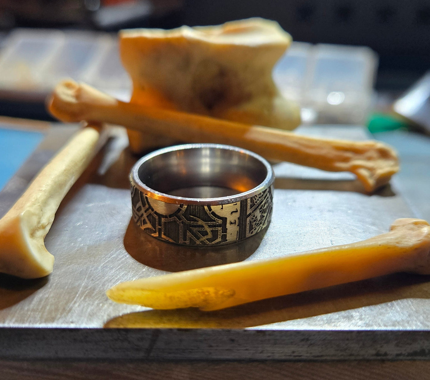 Size 10 Stainless Steel Lament Configuration Ring