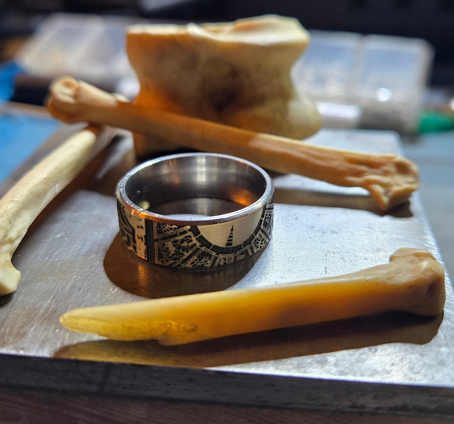 Size 10 Stainless Steel Lament Configuration Ring