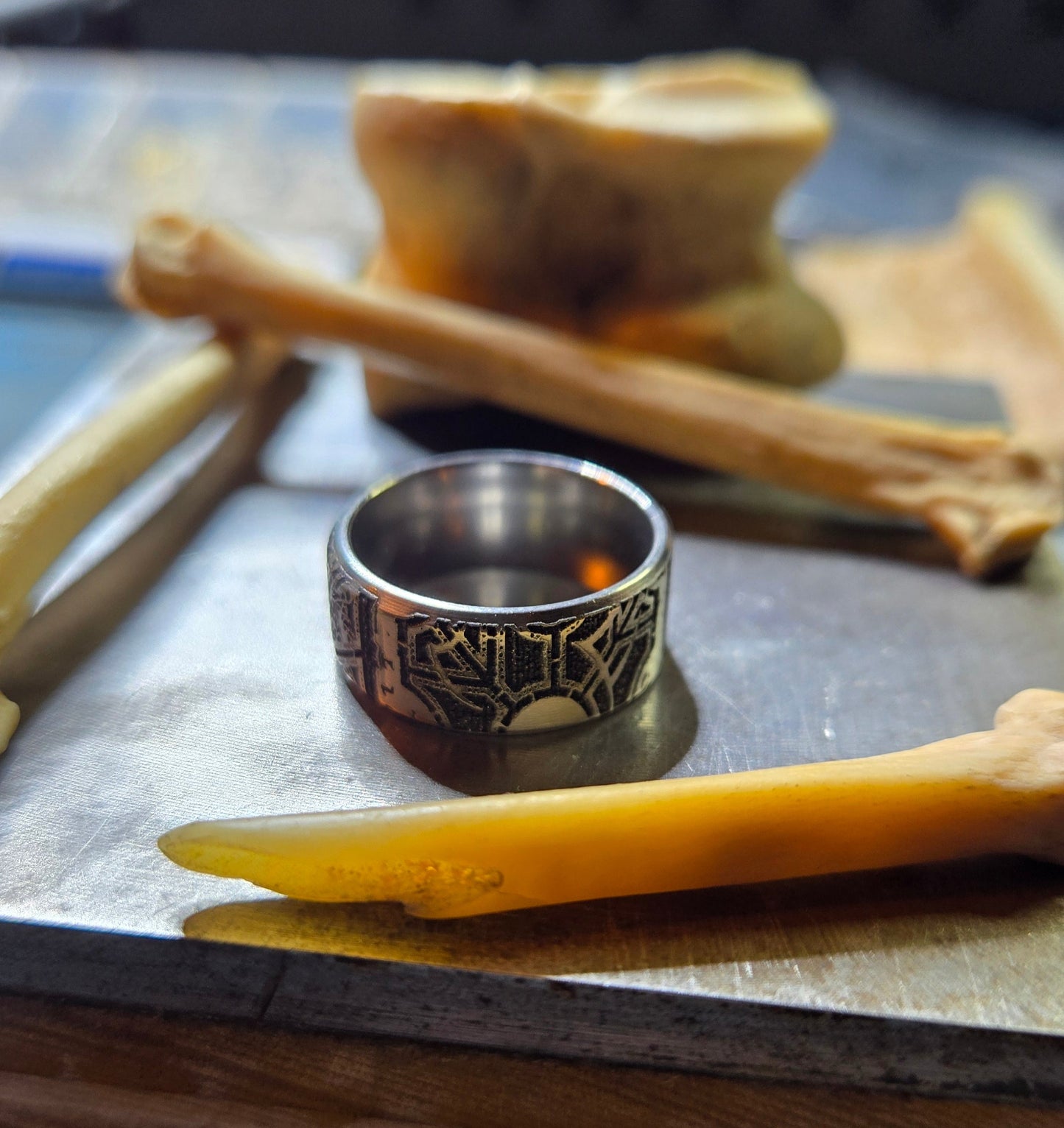 Size 5 Stainless Steel Lament Configuration Ring